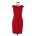 Calvin Klein Cocktail Dress - Party: Red Solid Dresses - Women's Size 6