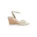 Just Fab Wedges: Ivory Solid Shoes - Women's Size 8 - Open Toe