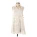 RVCA Casual Dress - A-Line Collared Sleeveless: Ivory Dresses - Women's Size Small