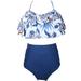 Qufokar Girls Bikini Swimsuit Little Girl Cow Swimsuit Ruffles Set Baby 2-12Y Wear Floral Bikini Toddler Beach Print Bathing Kids Girls Two Pieces Suit Little Swimwear Swimsuit Girls Swimwear