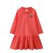 Youmylove Children In The Children Clothes Girls Dress Fashionable Collar Knitting Long Sleeved Dress Child Clothing