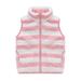 HBYJLZYG Sleeveless Singlet Zipper Jacket Caot Toddler Baby Boys Girls Double-Sided Fleece Stripe Plush Cute Winter Thick Casual Keep Warm Coat