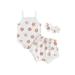 Canrulo Infant Newborn Baby Girl Summer Clothes Floral Print Sleeveless Romper and Ruffle Shorts Headband Set 3PCS Outfits White 12-18 Months