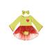 TheFound Newborn Baby Girls Christmas Outfits Heart Print Long Sleeves Sequin Mesh Romper Dress and Headband Clothes