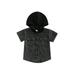 FOCUSNORM Toddler Baby Boy Girl Denim Shirt Hooded Short Sleeve Button Down Jean Shirts Jacket Blouse Tops Fall Clothes