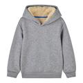 Elainilye Fashion Kids Sweatshirts Toddler Boys Girls Plush Warm Sweatshirt Long Sleeved Casual Sports Tracksuits Hooded Top Gray