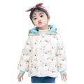 HBYJLZYG Hoodies Puffer Padded Jacket Toddler Baby Winter Windproof Print Coat Long Sleeve Hooded Warm Outwear Jacket