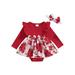 Hirigin Adorable Baby Girl Outfit Long Sleeve Floral Romper Dress and Headband