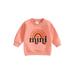 Canrulo Infant Toddler Baby Girl Boy Halloween Long Sleeve Letter Pumpkin Print Sweatshirt Clothes Light Brown 9-12 Months