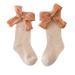 Canis Infant Girls Long Stockings Princess Hollow-Out Mesh Big Bowknot Socks