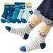 Esaierr Kids Baby Boys Girls Cotton Socks for Boys Girls 1-12T Toddler Cozy Warm Crew Socks Dinosaur Cartoon Socks Non Skid Anti Slip Crew Socks Cotton Toddler Thermal Socks 5 Pairs