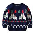 Quealent Girls Sweater Female Big Kid Sweater Knit Jumper Toddler Kids Girls Boys Christmas Cartoon Sweater Casual Prints Knitted Long (Dark Blue 2-3 Years)