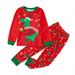 Quealent Boys Pajamas Male Big Kid Boys Night Suits Size 8 Toddler Baby Kids Boys Warm Pajamas Set Christmas Pajamas Sleepwear Tops Pants (Red 5-6 Years)