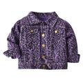 HBYJLZYG Denim Jacket Cardigans Button Lapel Cropped Coat Fashion Kids Coat Boys Girls Thick Coat Floral Print Jacket Clothes Children Tops