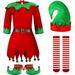 KDFJPTH Outfits For Toddler 4Pcs Kids Boys Girls Christmas Belt Santa S Helper Dress Xmas With Hat Shoes Christmas Xmas Party Clothes Set