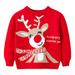 Quealent Boys Sweater Male Big Kid Thin Hoodies for Boys Toddler Boys Girls Winter Long Sleeve Deer Knit Sweater Base Warm Youth (Red 2-3 Years)