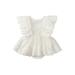 aturustex Girls Romper Tutu Skirt with White Fly Sleeves Round Neck Lace One-piece