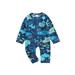 Canrulo Infant Baby Boy Rash Guard Long Sleeve Zip-up Shark/Spider Print Swimsuit Summer Swimwear Blue 6-12 Months