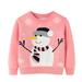 Quealent Boys Sweater Male Big Kid Sweater Boy Toddler Boys Girls Christmas Cartoon Snowman Prints Sweater Long Sleeve Warm Knitted Boys (Pink 3-4 Years)
