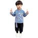 DkinJom the boys fall outfits Toddler Kids Boy Girl Spring Festival Cotton Autumn Sweatshirt Lined Tops Pants Clothes Chinese Calendar New Year Winter Warm Tang Suit Outfits Set