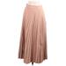 Zara Formal Midi Skirt Calf Length: Tan Print Bottoms - Women's Size Small