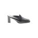 Aerosoles Heels: Slip On Chunky Heel Minimalist Black Solid Shoes - Women's Size 7 1/2 - Almond Toe