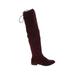 Yoki Boots: Burgundy Solid Shoes - Women's Size 8 1/2 - Round Toe