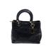 Christian Dior Leather Satchel: Quilted Black Print Bags