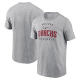 Men's Nike Heather Gray Arizona Diamondbacks Home Team Athletic Arch T-Shirt