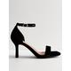 New Look Wide Fit Black Velvet 2 Part Stiletto Heel Sandals, Black, Size 6, Women