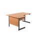 1800X1200 Single Upright Left Hand Radial Desk Beech-Black