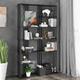 2000mm Modern Steel Etagere Bookshelf Display Shelving 6-Shelf in Black Tall Book Shelf