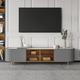 Palley Modern Oval Grey TV Stand Console with Storage and glass Doors for TVs up to 2160mm