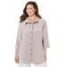 Plus Size Women's Classic Linen Buttonfront Shirt by Catherines in Sand (Size 4X)