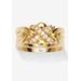 Women's .27 Tcw Round Cubic Zirconia 14K Yellow Gold-Plated Puzzle Ring by PalmBeach Jewelry in Gold (Size 8)