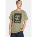 T-Shirt TIMBERLAND "STACK LOGO Short Sleeve Tee" Gr. L, earth, black Herren Shirts T-Shirts