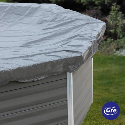 Pool-Abdeckplane GRE "Winterabdeckplane", grau, B:436cm L:574cm, Polyvinylchlorid (PVC), Planen, für Compositepools