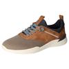 Slip-On Sneaker MUSTANG SHOES, Herren, Gr. 48, grau (taupe, cognac), Lederimitat, Textil, casual, Schuhe, mit Mustang Markenlabel, Freizeitschuh, Halbschuh, Schlupfschuh