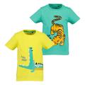 Kurzarmshirt BLUE SEVEN "kl Kn T-Shirt, RH - 2er Pack" Gr. 128, gelb, lagune Jungen Shirts T-Shirts