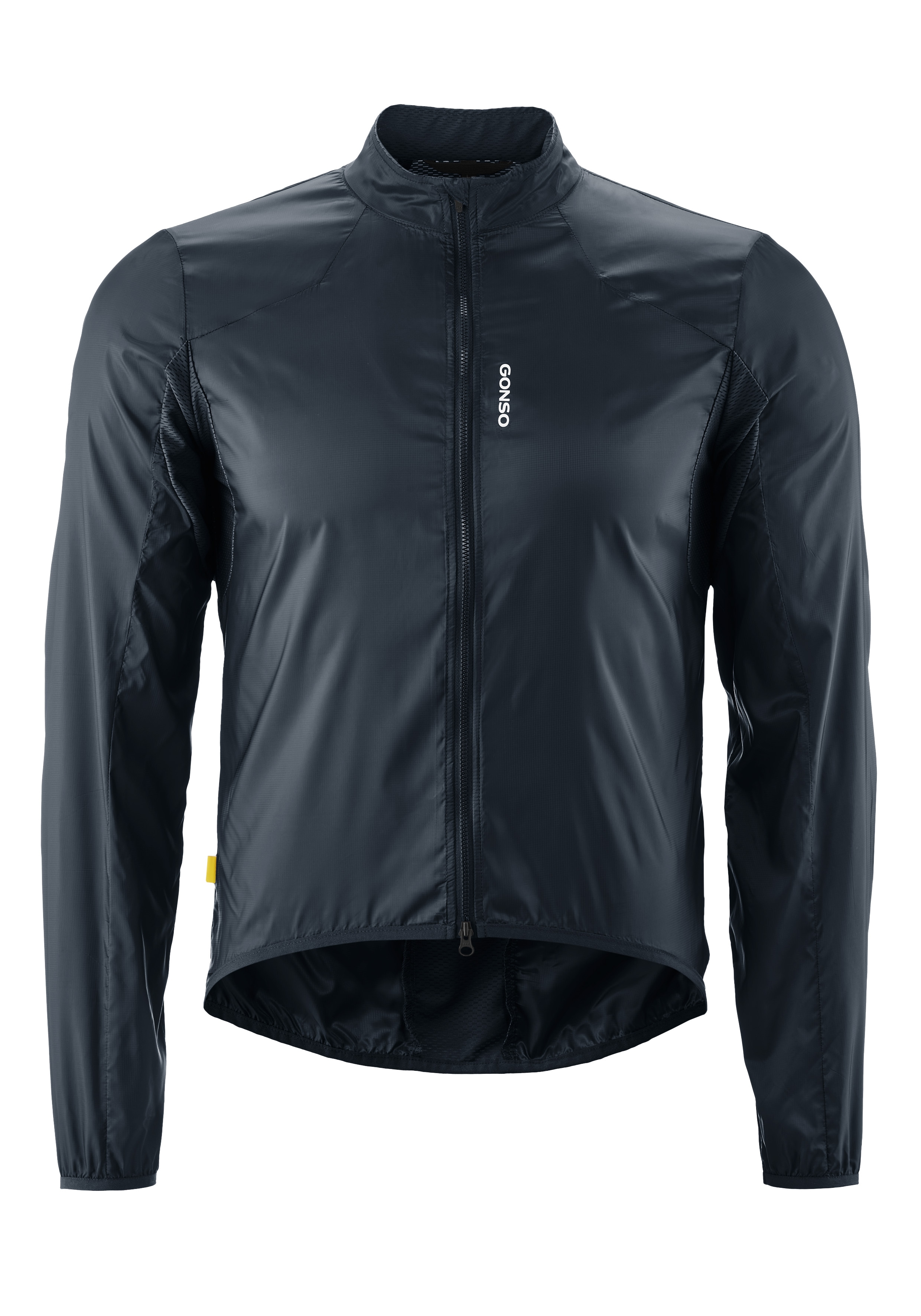 Fahrradjacke GONSO "Road Jacket Wind M", Herren, Gr. S, blau (nachtblau), 100% Polyester, Rundhals, Jacken, Herren Radjacke, atmungsaktive Rennrad-Windjacke, Funktionsjacke Image
