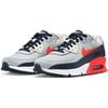 Sneaker NIKE SPORTSWEAR "NIKE AIR MAX 90 LTR (GS)", Gr. 38,5, grau (lt smoke grau, bright crimson), Leder, Textil, mehrfarbig, sportlich, Schuhe