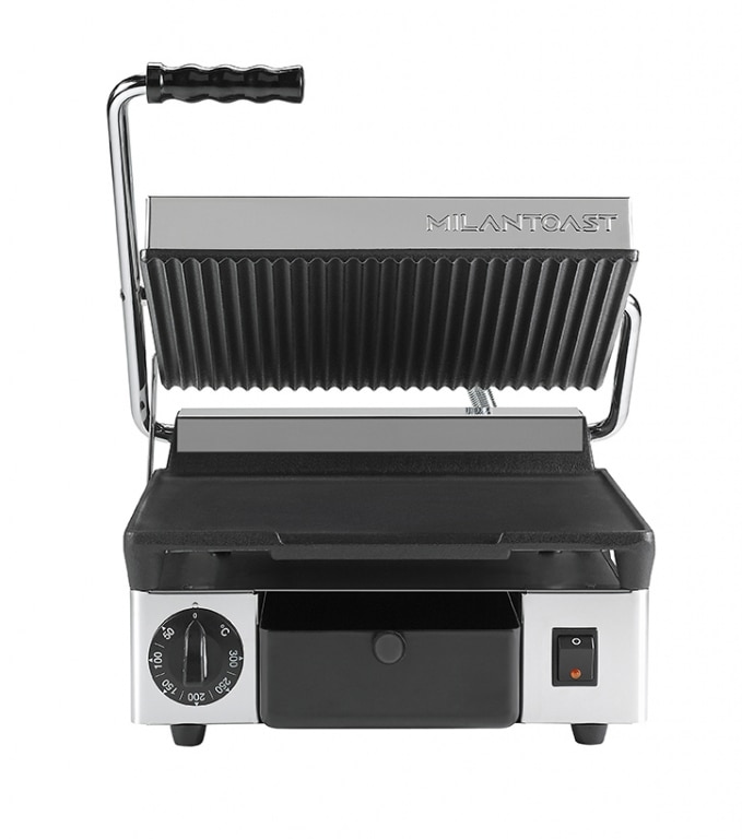 MilanToast – Quadratische Grillplatte aus Gusseisen mit glatten Rippen, 220–240 V, 2,9 kW Image