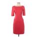 Lauren by Ralph Lauren Casual Dress - Sheath: Red Solid Dresses - Women's Size 4