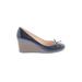 Cole Haan Wedges: Blue Print Shoes - Women's Size 8 1/2 - Round Toe