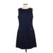 Tommy Hilfiger Casual Dress - A-Line: Blue Solid Dresses - Women's Size 12