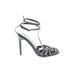 Sandals: Silver Solid Shoes - Women's Size 9 - Open Toe