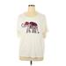 Ruby Rd. Short Sleeve T-Shirt: Ivory Tops - Women's Size X-Large Petite