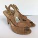 Michael Kors Shoes | Michael Kors Becky Suede Crisscross Slingback Sandals Heels Tan Size 6.5 | Color: Tan | Size: 6.5