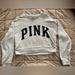 Pink Victoria's Secret Tops | Medium Pink Cropped Sweatshirt | Color: Black/Silver | Size: M