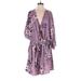 Lularoe Casual Dress - Mini V-Neck 3/4 sleeves: Purple Print Dresses - Women's Size X-Large